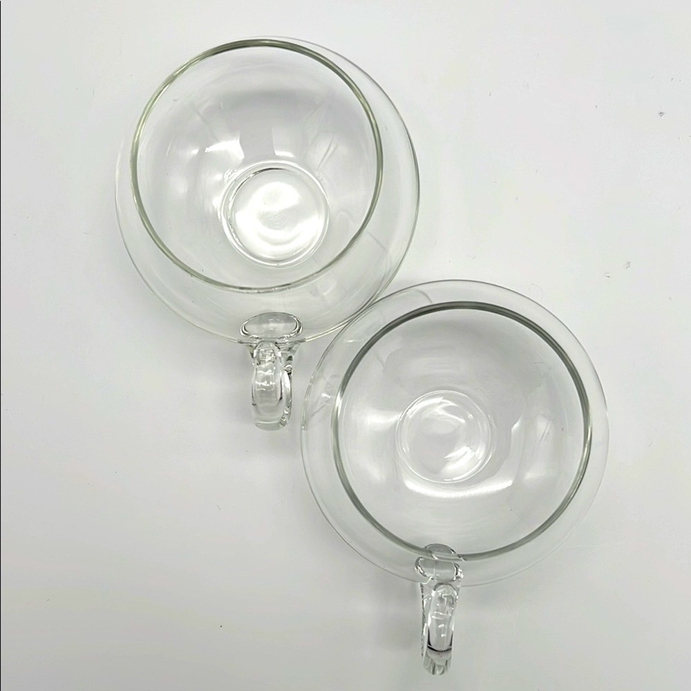 Vintage Moderno by Riekes-Crisa Hand Blown Clear Glass Punch Cups (Set of 2) - Picture 5 of 9